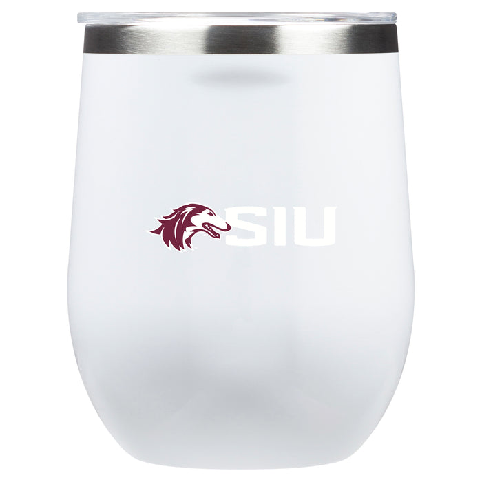 Corkcicle Stemless Wine Glass with Southern Illinois Salukis Secondary Logo