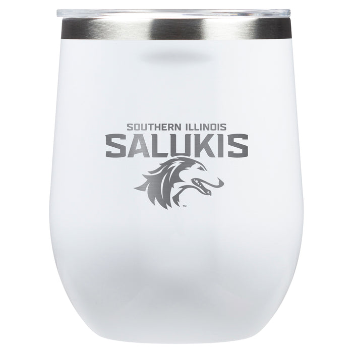 Corkcicle Stemless Wine Glass with Southern Illinois Salukis Primary Logo