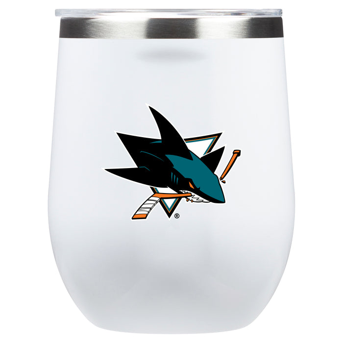 Corkcicle Stemless Wine Glass with San Jose Sharks Primary Logo