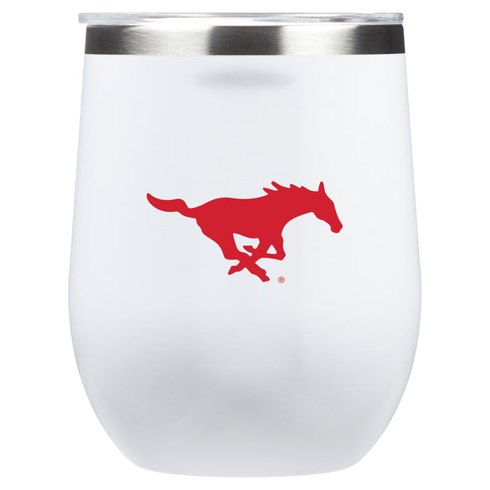 Corkcicle Stemless Wine Glass with SMU Mustangs Secondary Logo