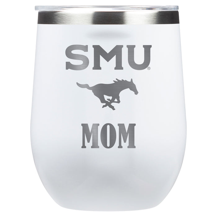 Corkcicle Stemless Wine Glass with SMU Mustangs Mom Primary Logo
