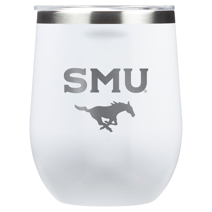 Corkcicle Stemless Wine Glass with SMU Mustangs Primary Logo