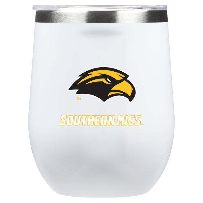 Corkcicle Stemless Wine Glass with Southern Mississippi Golden Eagles Primary Logo