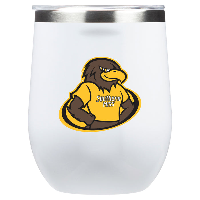 Corkcicle Stemless Wine Glass with Southern Mississippi Golden Eagles Secondary Logo