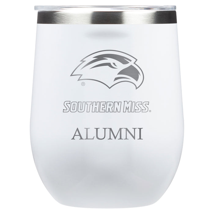 Corkcicle Stemless Wine Glass with Southern Mississippi Golden Eagles Alumnit Primary Logo