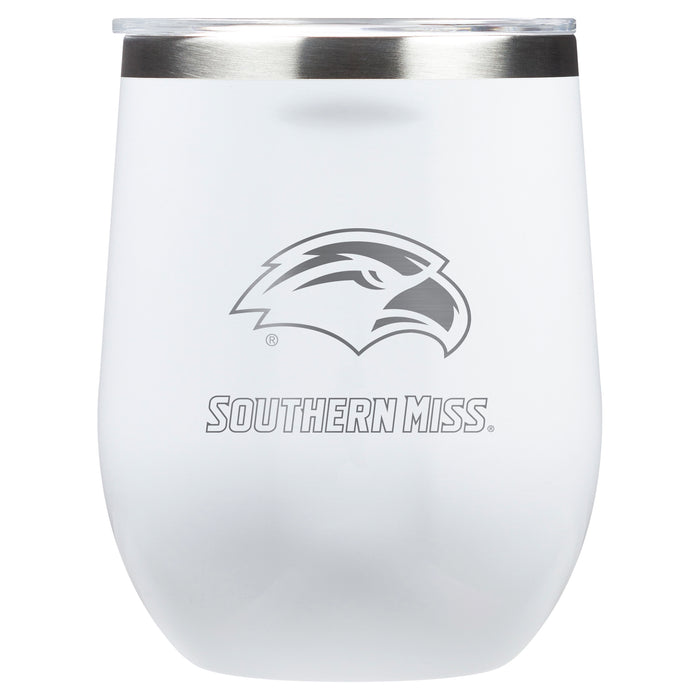 Corkcicle Stemless Wine Glass with Southern Mississippi Golden Eagles Primary Logo