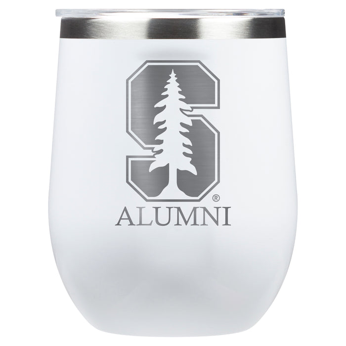 Corkcicle Stemless Wine Glass with Stanford Cardinal Alumnit Primary Logo