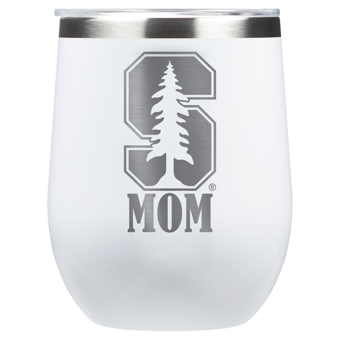 Corkcicle Stemless Wine Glass with Stanford Cardinal Mom Primary Logo