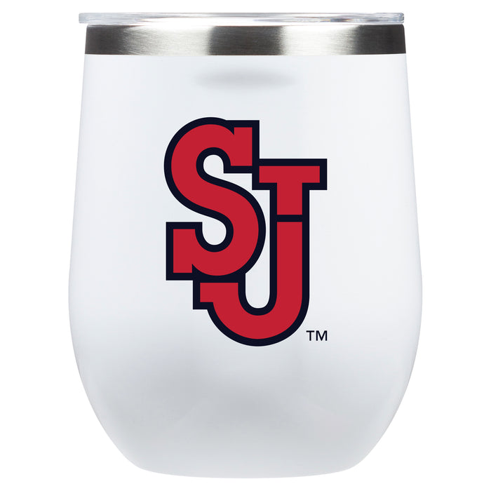 Corkcicle Stemless Wine Glass with St. John's Red Storm Primary Logo