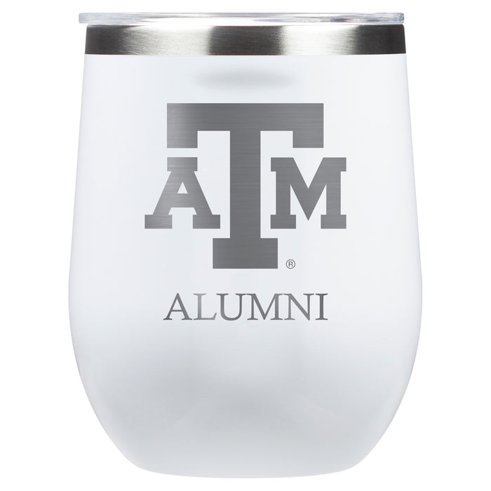 Corkcicle Stemless Wine Glass with Texas A&M Aggies Alumnit Primary Logo