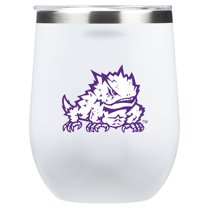 Corkcicle Stemless Wine Glass with Texas Christian University Horned Frogs Secondary Logo