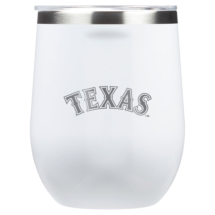 Corkcicle Stemless Wine Glass with Texas Rangers Wordmark Etched Logo