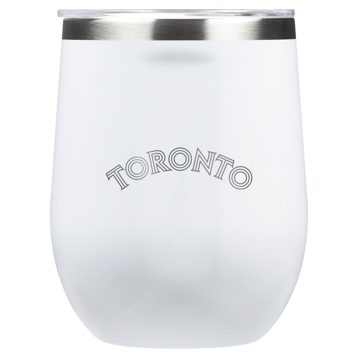 Corkcicle Stemless Wine Glass with Toronto Blue Jays Wordmark Etched Logo