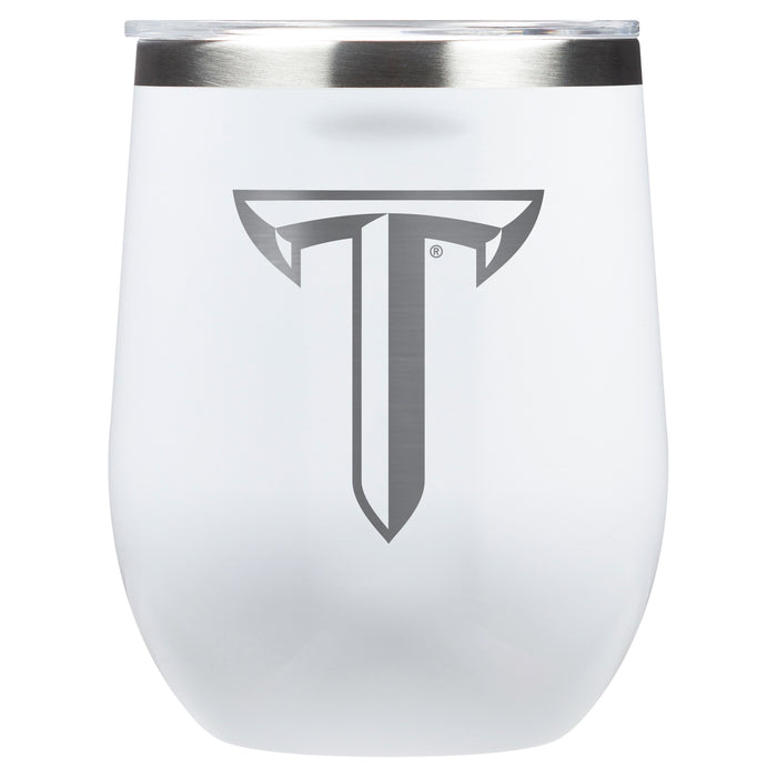 Corkcicle Stemless Wine Glass with Troy Trojans Primary Logo