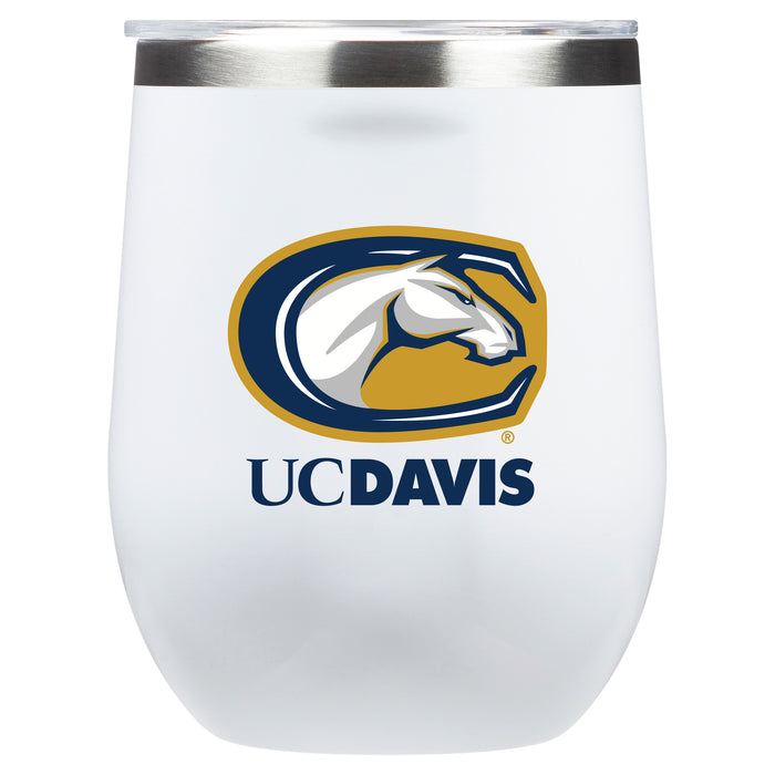 Corkcicle Stemless Wine Glass with UC Davis Aggies Primary Logo