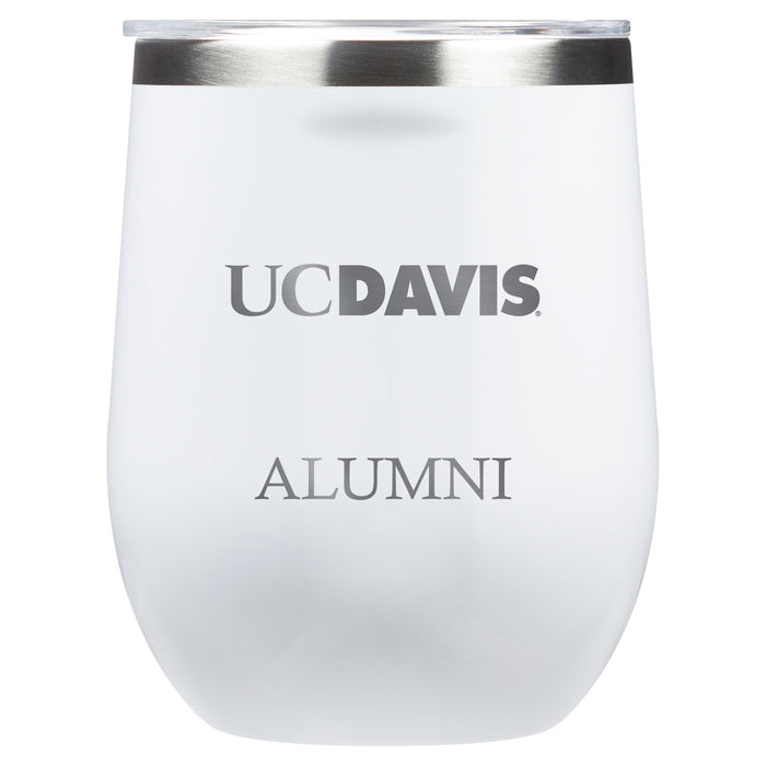 Corkcicle Stemless Wine Glass with UC Davis Aggies Alumnit Primary Logo
