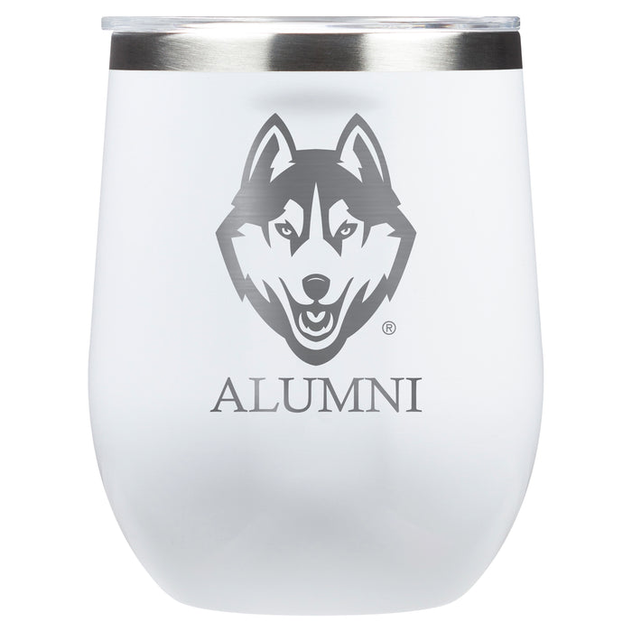 Corkcicle Stemless Wine Glass with Uconn Huskies Alumnit Primary Logo