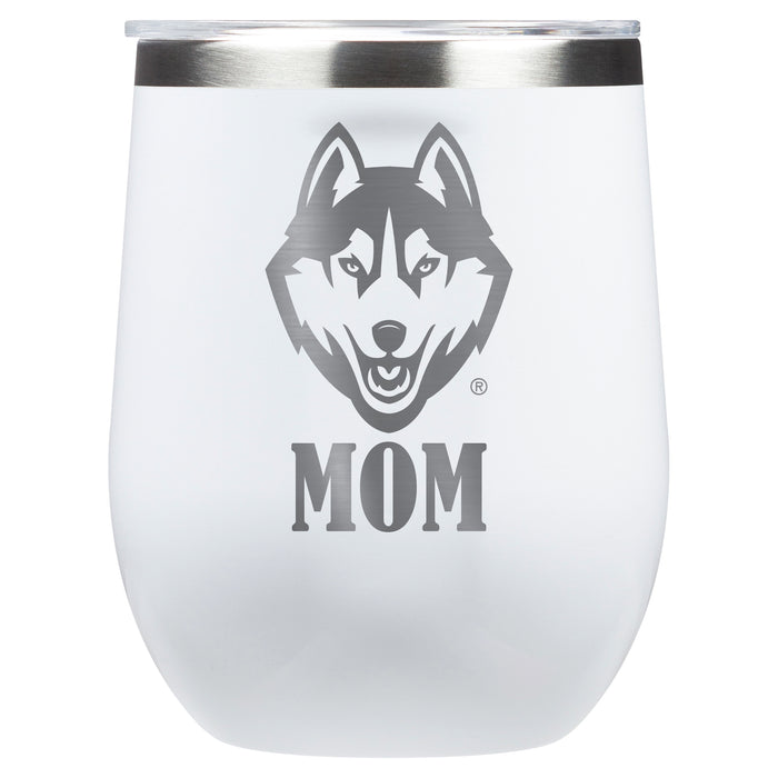 Corkcicle Stemless Wine Glass with Uconn Huskies Mom Primary Logo