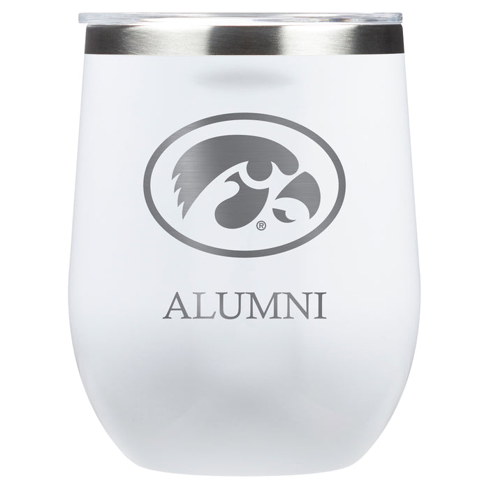 Corkcicle Stemless Wine Glass with Iowa Hawkeyes Alumnit Primary Logo