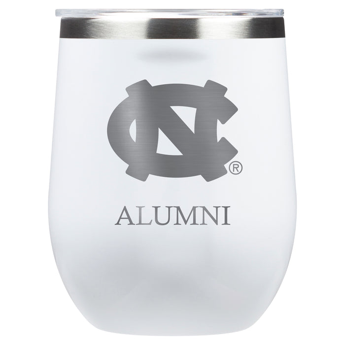 Corkcicle Stemless Wine Glass with UNC Tar Heels Alumnit Primary Logo