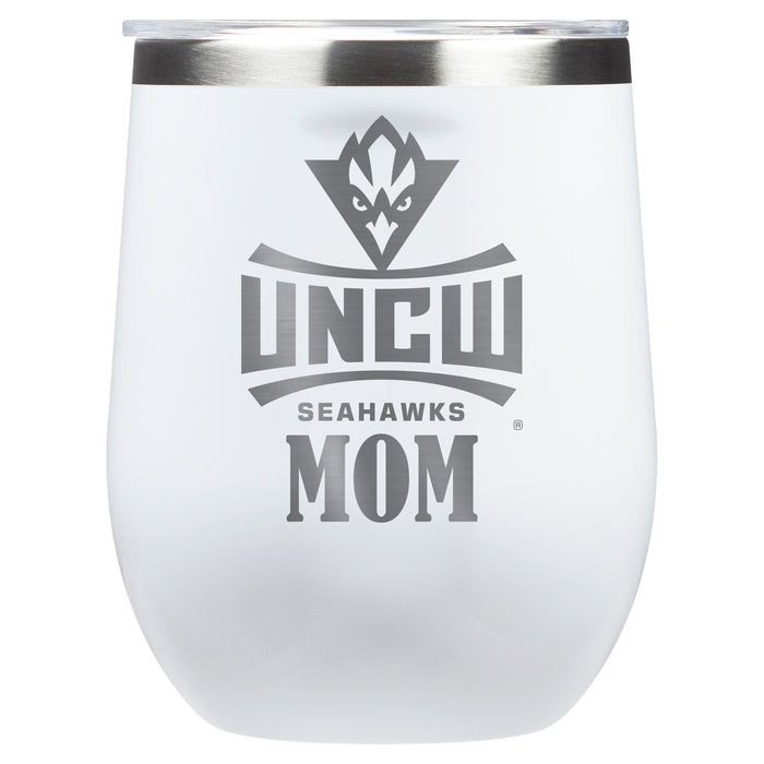 Corkcicle Stemless Wine Glass with UNC Wilmington Seahawks Mom Primary Logo