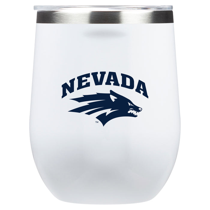 Corkcicle Stemless Wine Glass with Nevada Wolf Pack Primary Logo