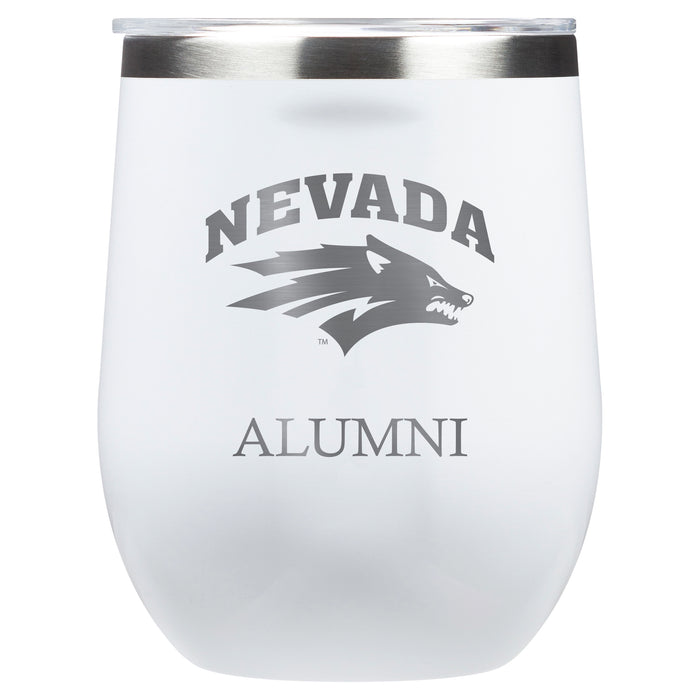 Corkcicle Stemless Wine Glass with Nevada Wolf Pack Alumnit Primary Logo