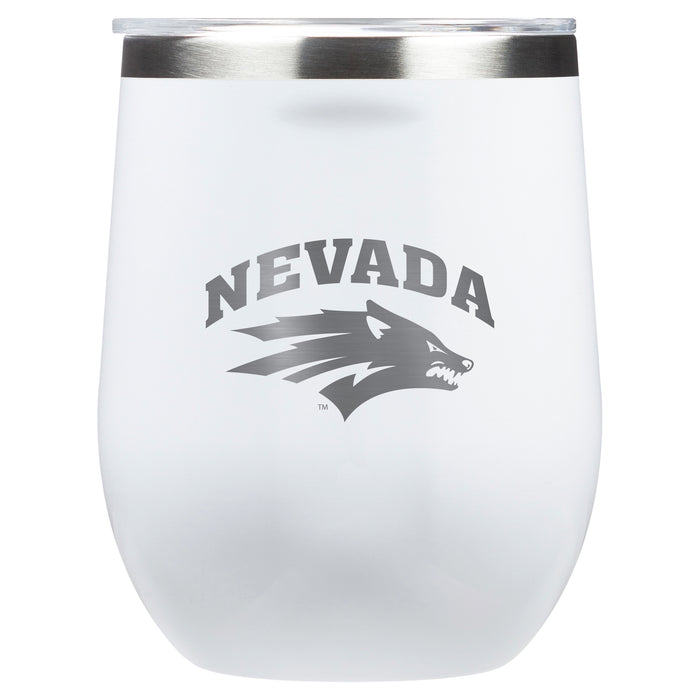 Corkcicle Stemless Wine Glass with Nevada Wolf Pack Primary Logo