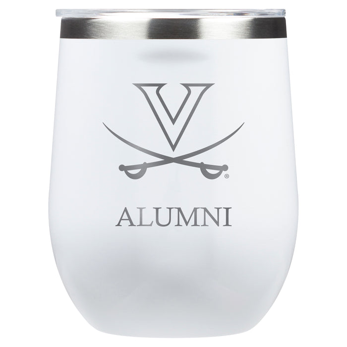 Corkcicle Stemless Wine Glass with Virginia Cavaliers Alumnit Primary Logo