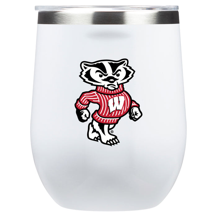 Corkcicle Stemless Wine Glass with Wisconsin Badgers Secondary Logo