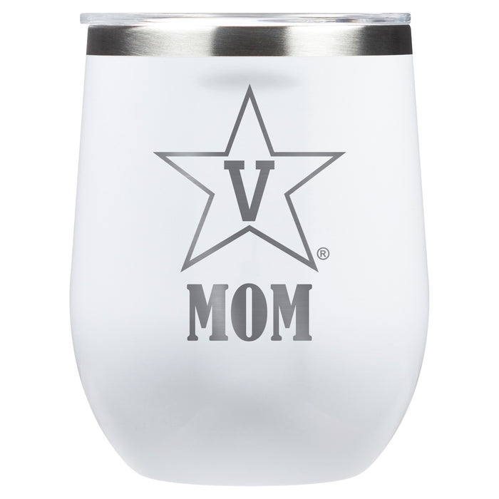 Corkcicle Stemless Wine Glass with Vanderbilt Commodores Mom Primary Logo