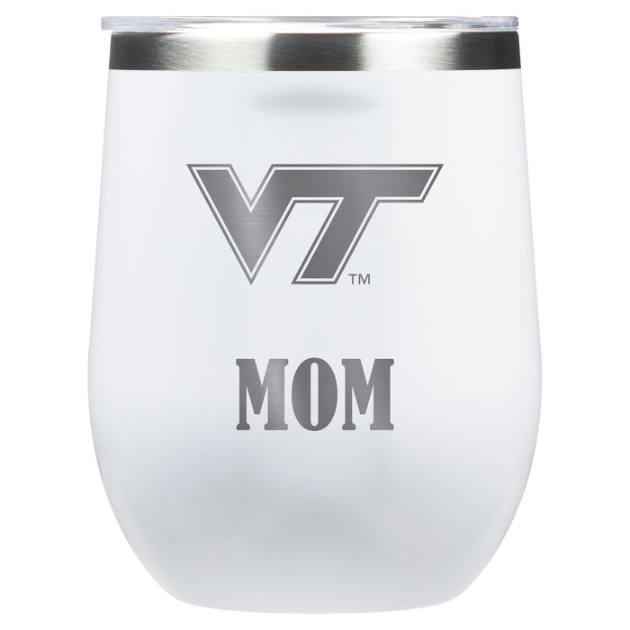 Corkcicle Stemless Wine Glass with Virginia Tech Hokies Mom Primary Logo