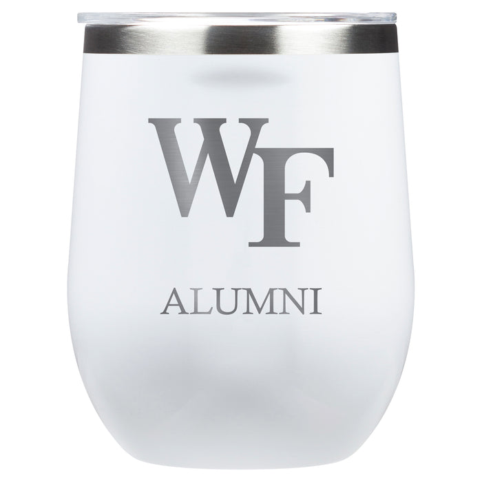 Corkcicle Stemless Wine Glass with Wake Forest Demon Deacons Alumnit Primary Logo