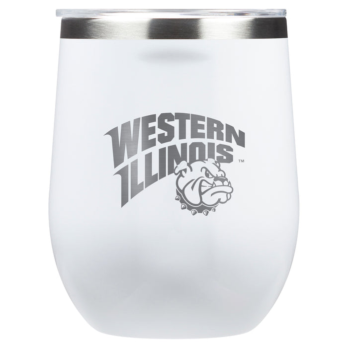 Corkcicle Stemless Wine Glass with Western Illinois University Leathernecks Primary Logo