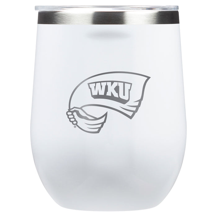 Corkcicle Stemless Wine Glass with Western Kentucky Hilltoppers Primary Logo