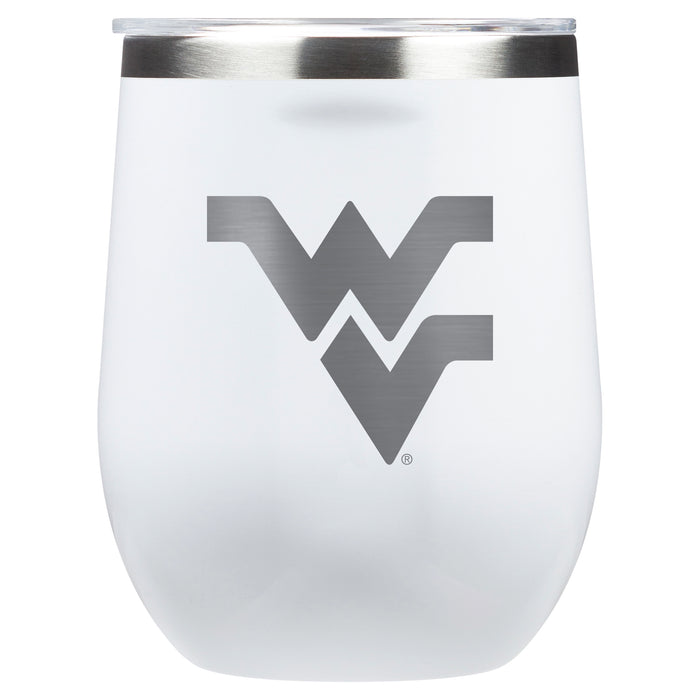 Corkcicle Stemless Wine Glass with West Virginia Mountaineers Primary Logo