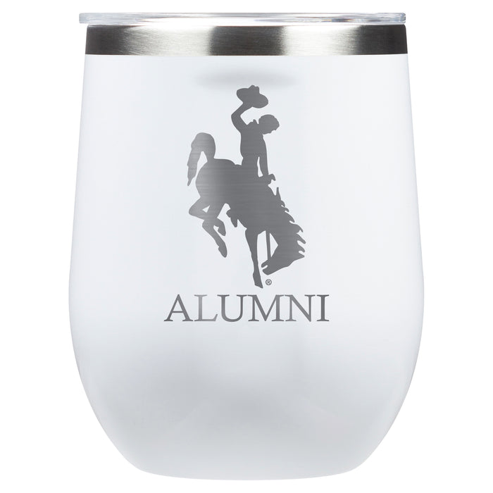 Corkcicle Stemless Wine Glass with Wyoming Cowboys Alumnit Primary Logo
