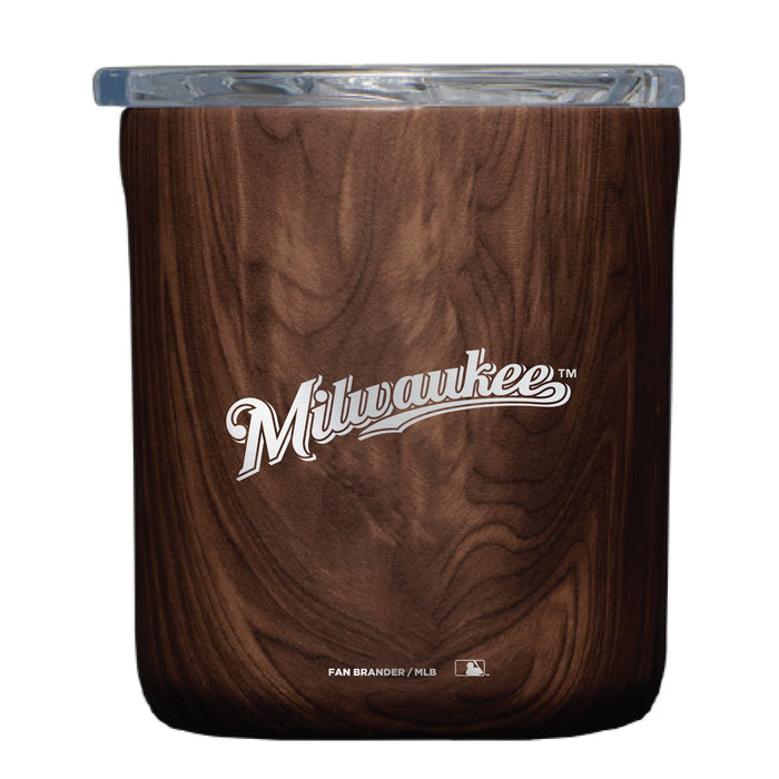 Corkcicle Insulated Buzz Cup with Milwaukee Brewers Etched Wordmark Logo