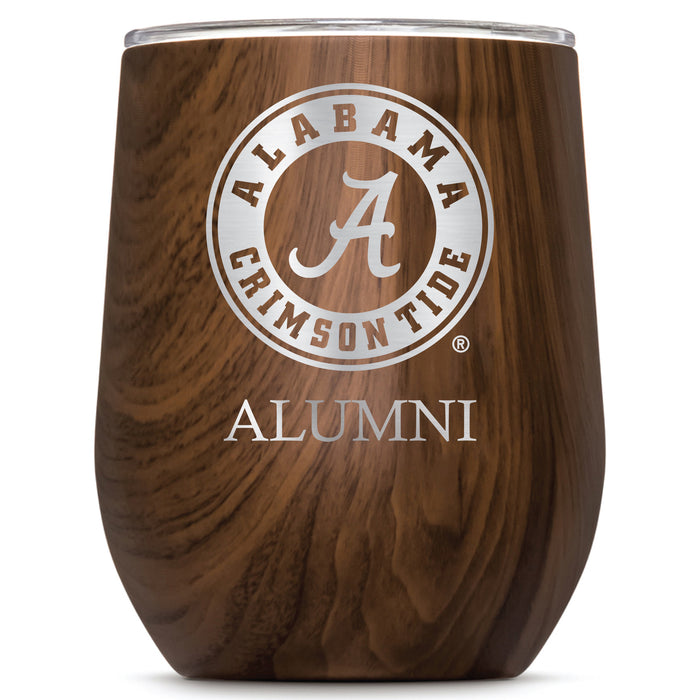 Corkcicle Stemless Wine Glass with Alabama Crimson Tide Alumnit Primary Logo