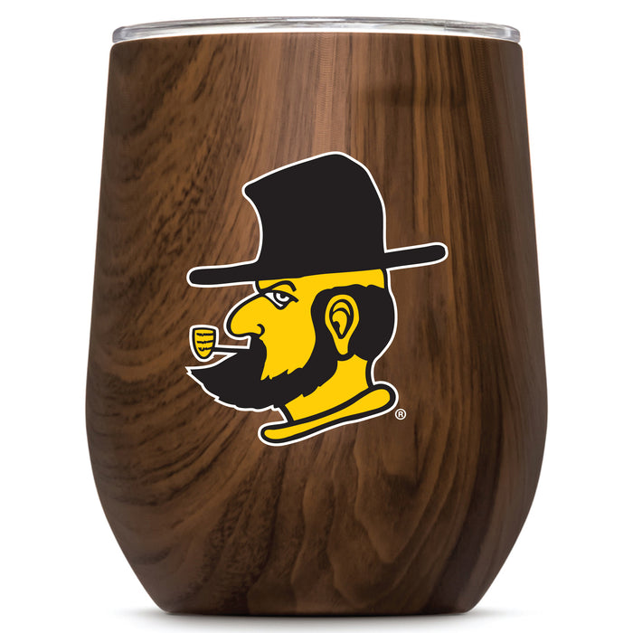 Corkcicle Stemless Wine Glass with Appalachian State Mountaineers Secondary Logo