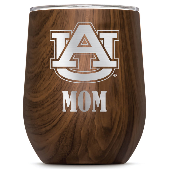 Corkcicle Stemless Wine Glass with Auburn Tigers Mom Primary Logo