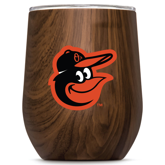 Corkcicle Stemless Wine Glass with Baltimore Orioles Primary Logo