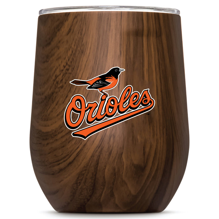 Corkcicle Stemless Wine Glass with Baltimore Orioles Secondary Logo