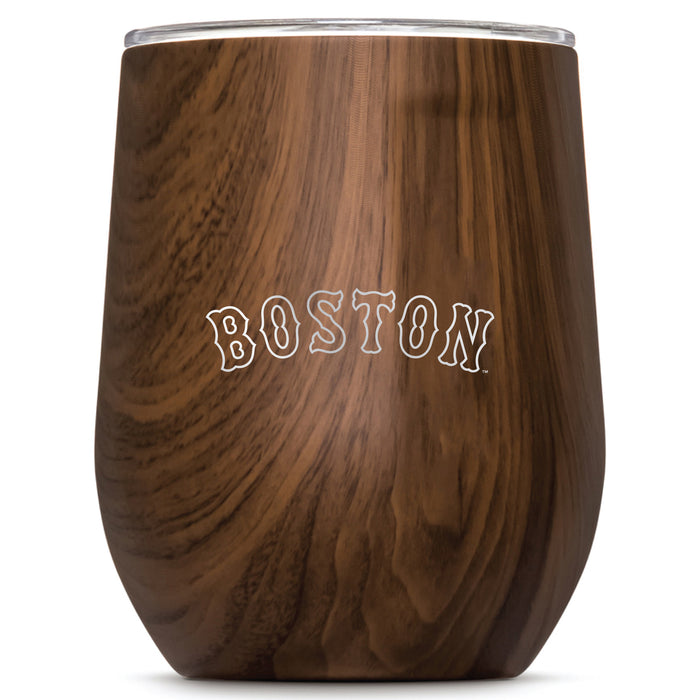 Corkcicle Stemless Wine Glass with Boston Red Sox Wordmark Etched Logo