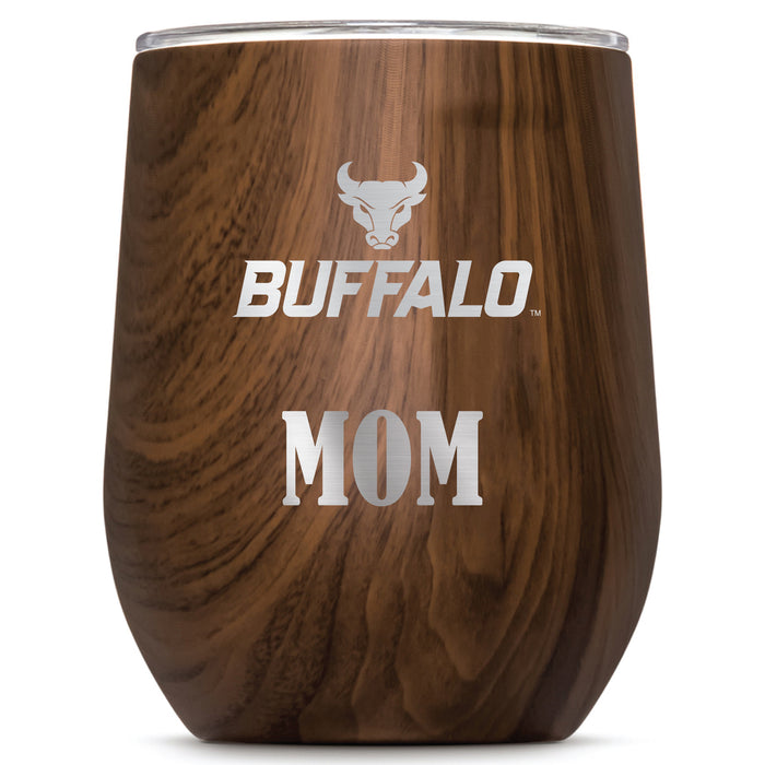 Corkcicle Stemless Wine Glass with Buffalo Bulls Mom Primary Logo