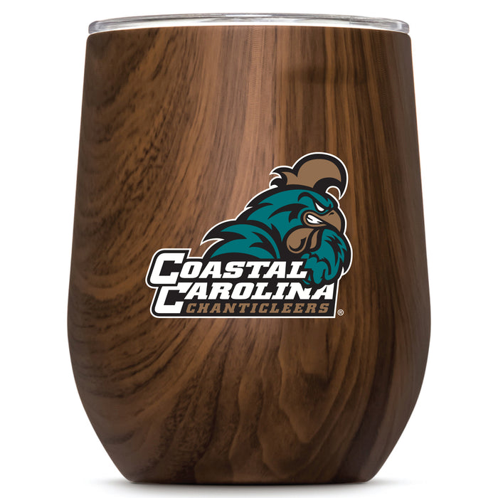 Corkcicle Stemless Wine Glass with Coastal Carolina Univ Chanticleers Secondary Logo