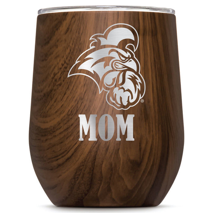 Corkcicle Stemless Wine Glass with Coastal Carolina Univ Chanticleers Mom Primary Logo