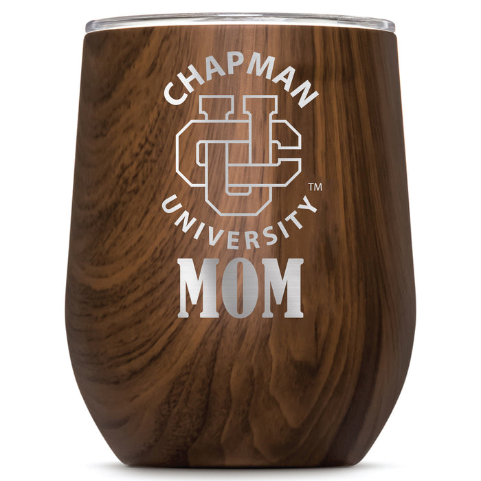 Corkcicle Stemless Wine Glass with Chapman Univ Panthers Mom Primary Logo