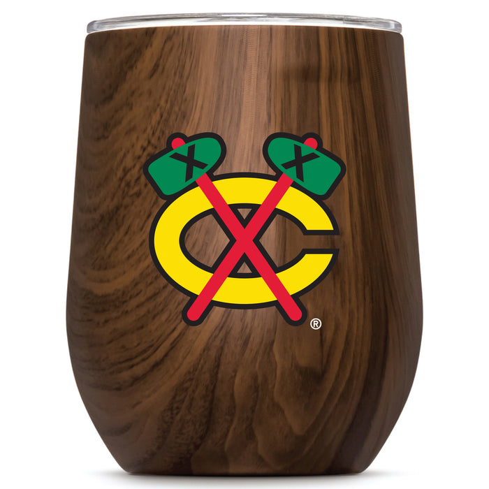 Corkcicle Stemless Wine Glass with Chicago Blackhawks Secondary Logo