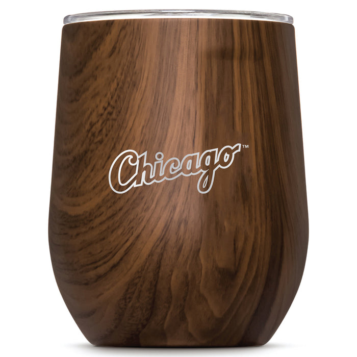 Corkcicle Stemless Wine Glass with Chicago White Sox Wordmark Etched Logo